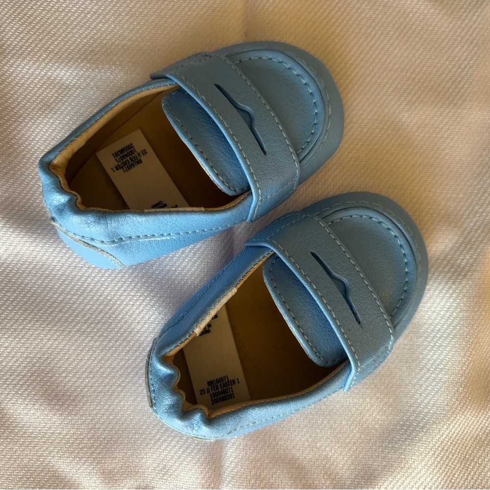 Janie and Jack blue baby loafers